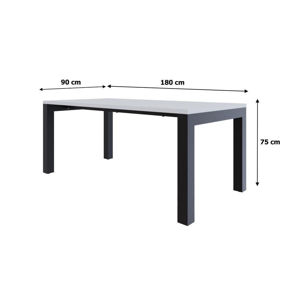 Mesa De Jantar Bronx U 180x90x77cm Brmj9180u Branco Tx - Est.preta Branco Tx/est.preta - 6
