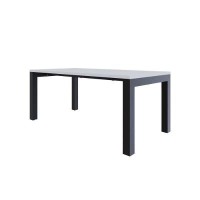 Mesa De Jantar Bronx U 180x90x77cm Brmj9180u Branco Tx - Est.preta Branco Tx/est.preta