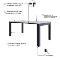 Mesa De Jantar Bronx U 180x90x77cm Brmj9180u Branco Tx - Est.preta Branco Tx/est.preta - 3