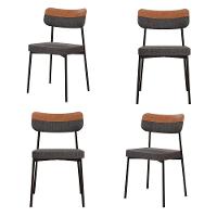 Cadeira Mynna Fixa C/4 Pes 525 X 470 X 790 Mm C/4 Un. Crt.grafite/courino Caramelo Crt Grafite/courino Caramelo - 1