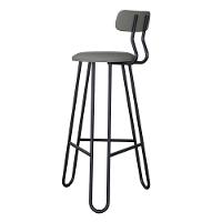 Conjunto 4 Banquetas Alta Ginger Com Encosto Courino Venus Cinza - 2