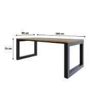 Mesa De Jantar Bronx 200x90x77cm Brmj9200 Vermont Oak - Est.preta Vermont Oak/est.preta - 6