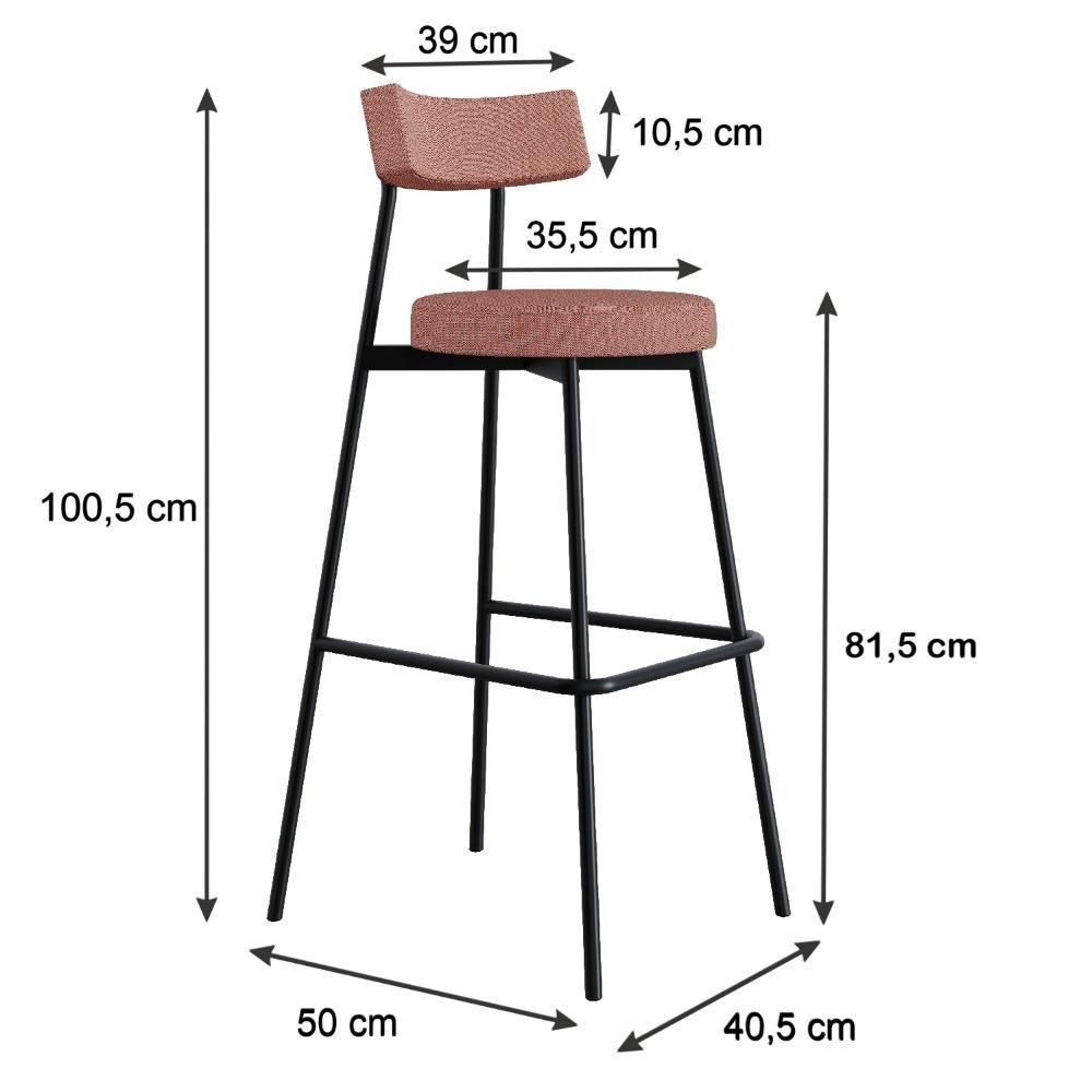 Banqueta Alta Stout Ae: 100 / Aa: 75cm C/02 Un. Bqst7510.2 Rosa Linked Rosa Linked - 5