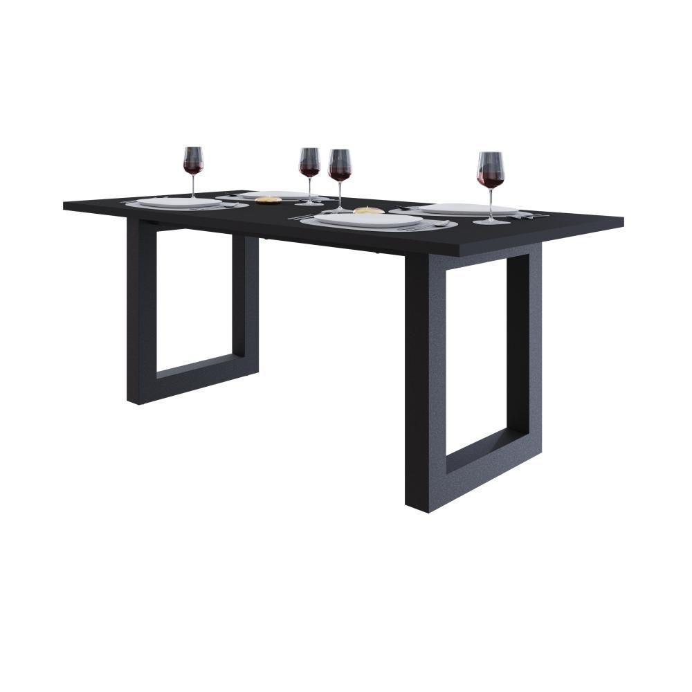 Mesa De Jantar Bronx R 180x90x77cm Brmj9180r Preto Tx - Est.preta Preto Tx/est.preta - 5