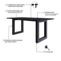 Mesa De Jantar Bronx R 180x90x77cm Brmj9180r Preto Tx - Est.preta Preto Tx/est.preta - 3