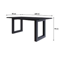 Mesa De Jantar Bronx R 180x90x77cm Brmj9180r Preto Tx - Est.preta Preto Tx/est.preta - 6
