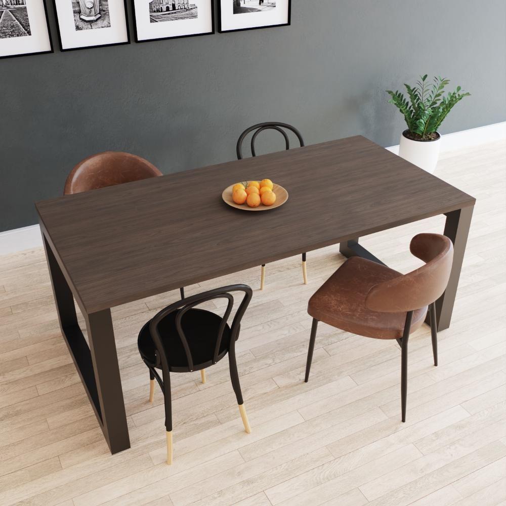 Mesa De Jantar Bronx 180x90x77cm Brmj9180 Terracota - Est.preta Terracota/est.preta - 4