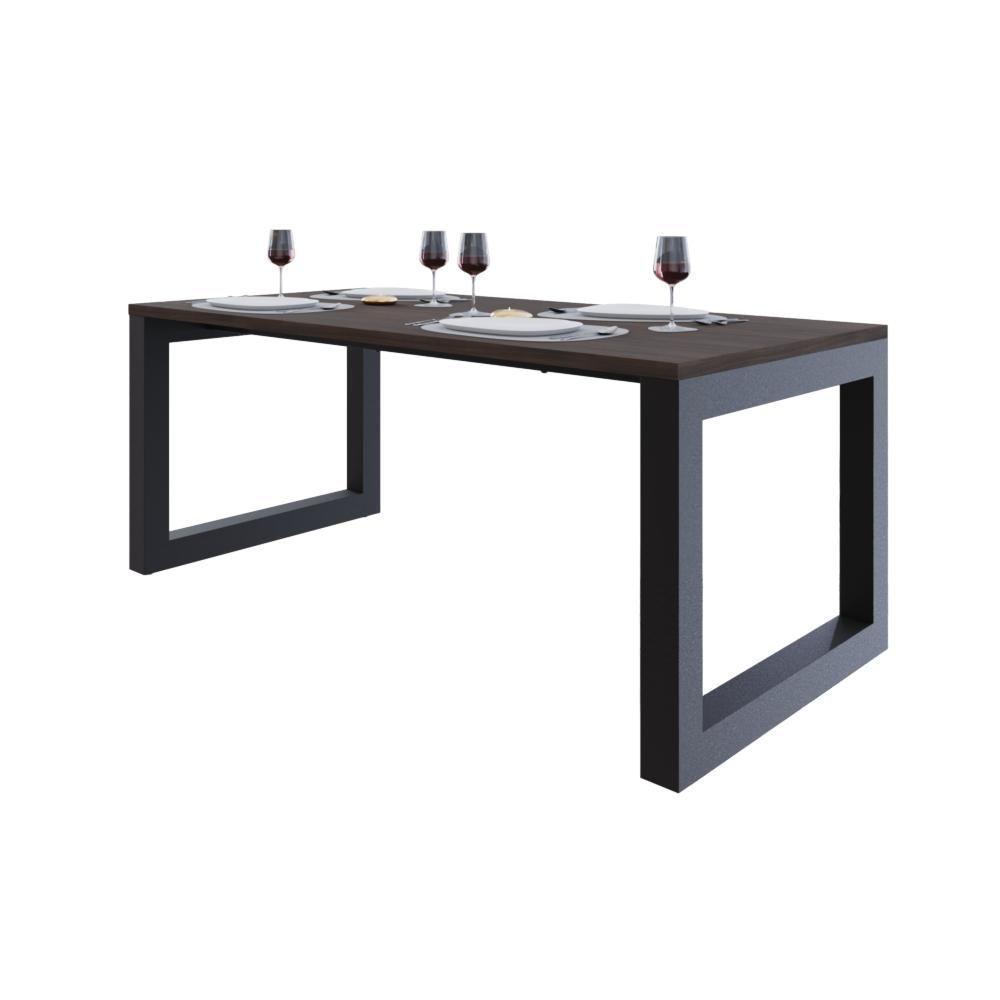 Mesa De Jantar Bronx 180x90x77cm Brmj9180 Terracota - Est.preta Terracota/est.preta - 5