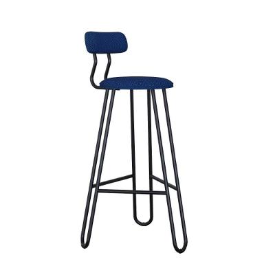 Conjunto 2 Banquetas Alta Ginger Com Encosto Azul Jeans City