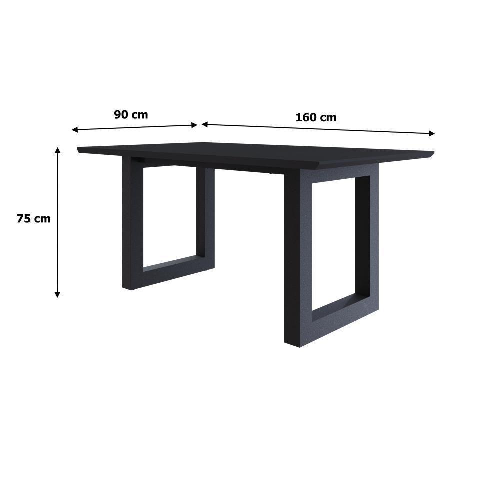 Mesa De Jantar Bronx Rg2 160x90x77cm Brmj9160rg2 Preto Tx - Est.preta Preto Tx/est.preta - 6