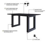 Mesa De Jantar Bronx Rg2 160x90x77cm Brmj9160rg2 Preto Tx - Est.preta Preto Tx/est.preta - 3
