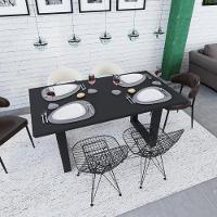 Mesa De Jantar Bronx Rg2 160x90x77cm Brmj9160rg2 Preto Tx - Est.preta Preto Tx/est.preta