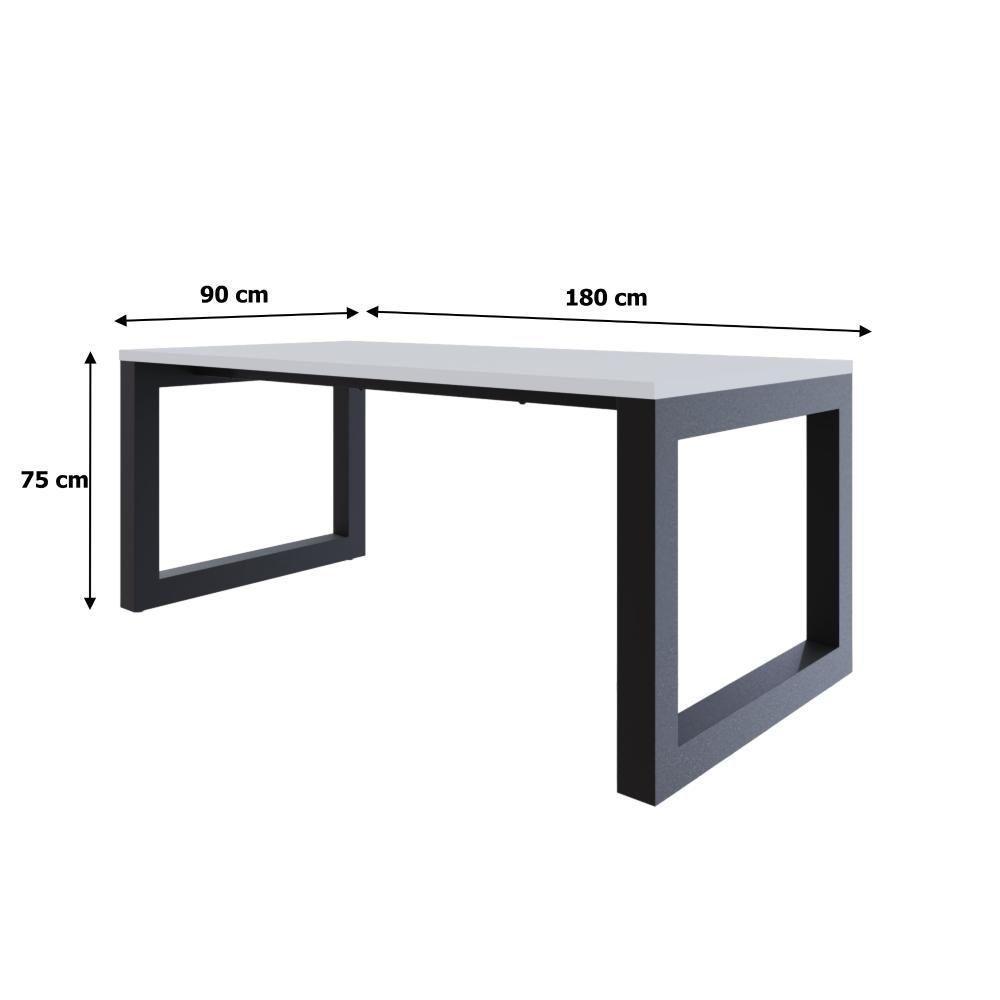 Mesa De Jantar Bronx 180x90x77cm Brmj9180 Branco Tx - Est.preta Branco Tx/est.preta - 6