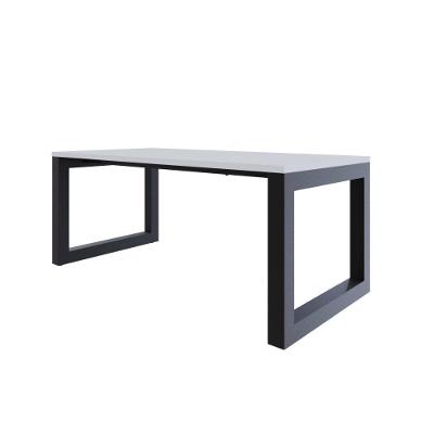 Mesa De Jantar Bronx 180x90x77cm Brmj9180 Branco Tx - Est.preta Branco Tx/est.preta