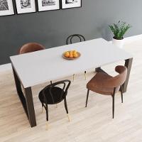 Mesa De Jantar Bronx 180x90x77cm Brmj9180 Branco Tx - Est.preta Branco Tx/est.preta
