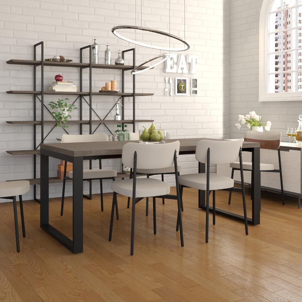 Mesa De Jantar Queens 180x90x77cm Qemj9180 Terracota - Est.preta Terracota/est.preta - 2