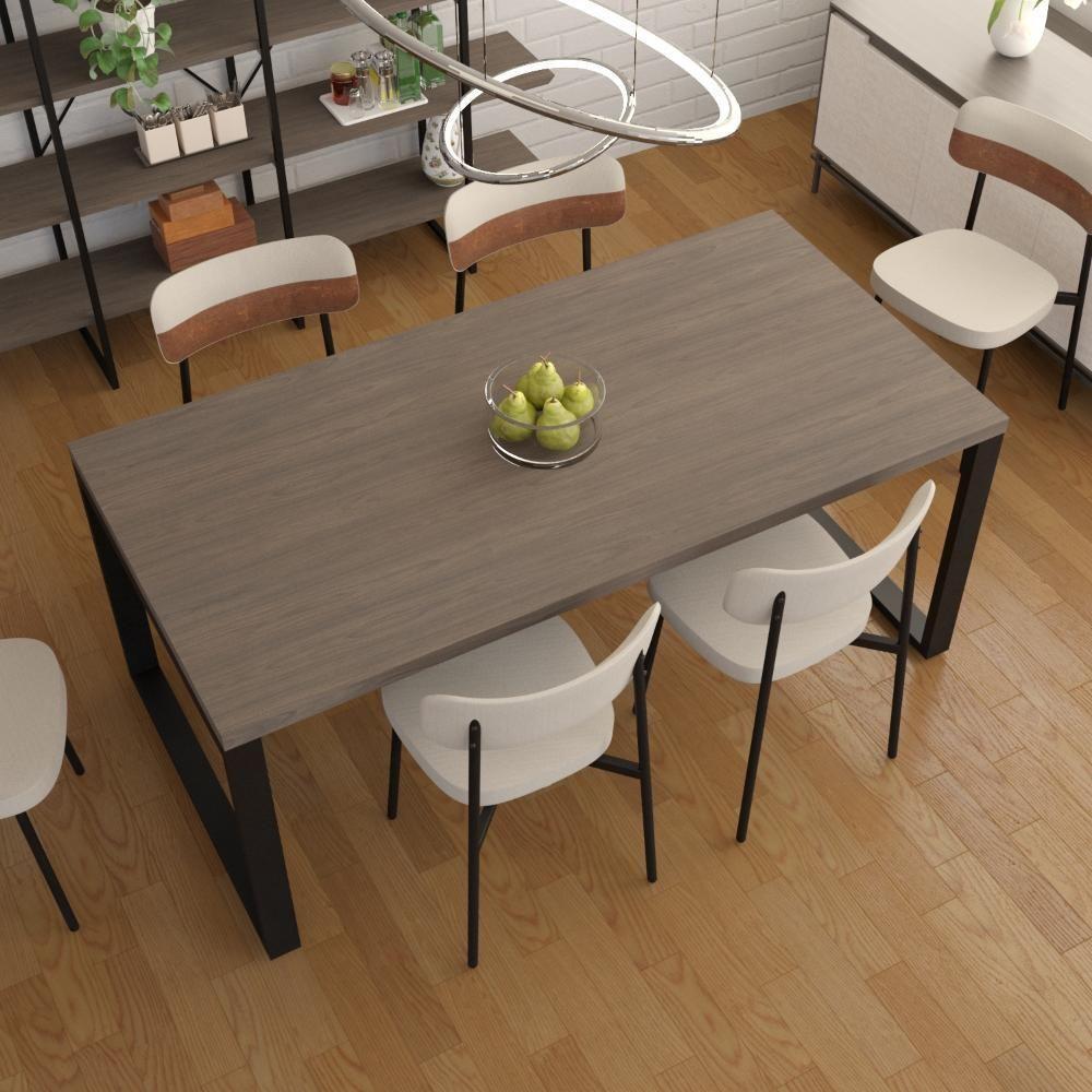 Mesa De Jantar Queens 180x90x77cm Qemj9180 Terracota - Est.preta Terracota/est.preta - 4