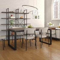 Mesa De Jantar Queens 180x90x77cm Qemj9180 Terracota - Est.preta Terracota/est.preta - 2