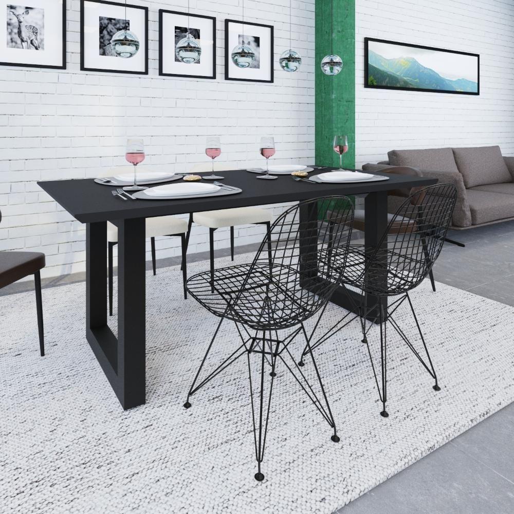 Mesa De Jantar Bronx Rg2 180x90x77cm Brmj9180rg2 Preto Tx - Est.preta Preto Tx/est.preta - 2