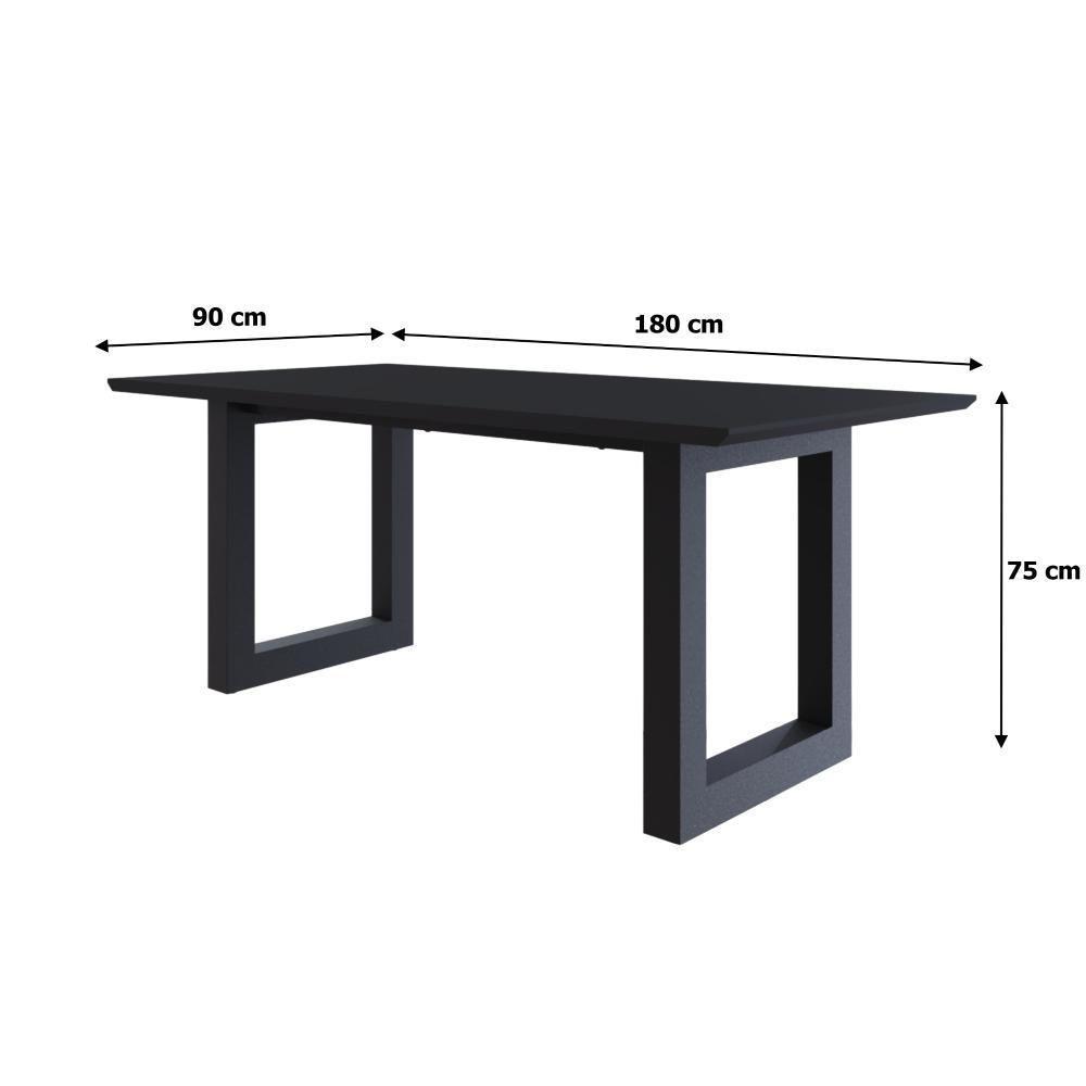 Mesa De Jantar Bronx Rg2 180x90x77cm Brmj9180rg2 Preto Tx - Est.preta Preto Tx/est.preta - 6
