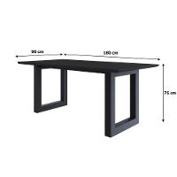 Mesa De Jantar Bronx Rg2 180x90x77cm Brmj9180rg2 Preto Tx - Est.preta Preto Tx/est.preta - 6