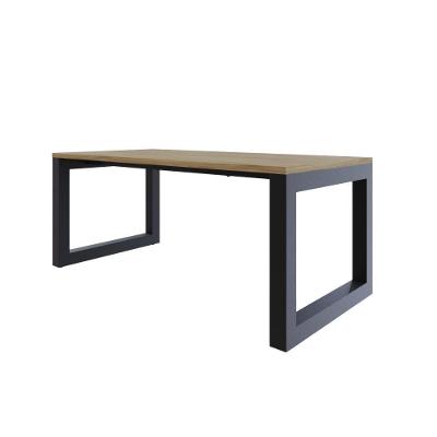 Mesa De Jantar Bronx 180x90x77cm Brmj9180 Vermont Oak - Est.preta Vermont Oak/est.preta
