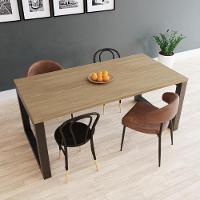 Mesa De Jantar Bronx 180x90x77cm Brmj9180 Vermont Oak - Est.preta Vermont Oak/est.preta