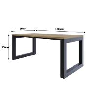 Mesa De Jantar Bronx 180x90x77cm Brmj9180 Vermont Oak - Est.preta Vermont Oak/est.preta - 6
