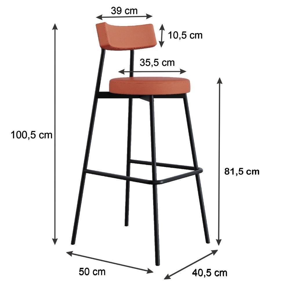 Banqueta Alta Stout Ae: 100 / Aa: 75cm Bqst7510 Courino Marte Terra Rosê Cn.marte Terra Rosê - 4