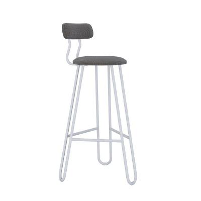 Banqueta Alta Ginger Com Encosto Fendi Cinza City