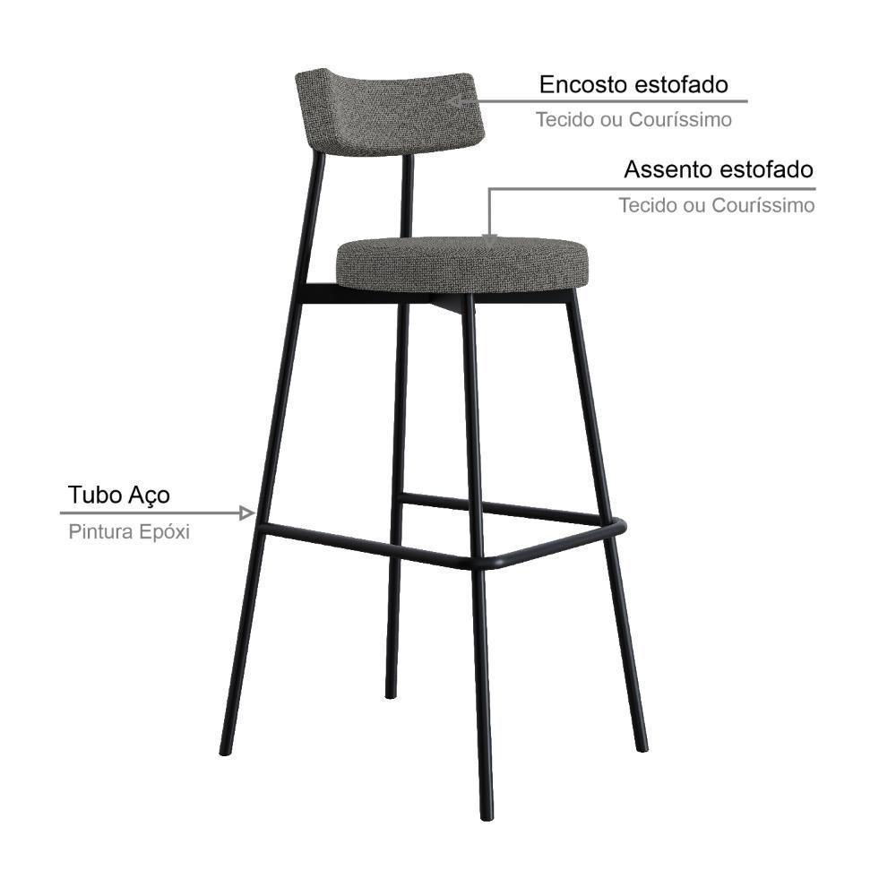 Banqueta Alta Stout Ae: 100 / Aa: 75cm Bqst7510 Etnico Duna Areia Etnico Duna Areia - 3