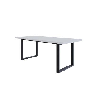 Mesa De Jantar Queens R 200x90x77cm Qemj9200r Branco Tx - Est.preta Branco Tx/est.preta
