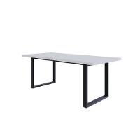 Mesa De Jantar Queens R 200x90x77cm Qemj9200r Branco Tx - Est.preta Branco Tx/est.preta - 1