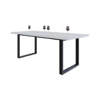 Mesa De Jantar Queens R 200x90x77cm Qemj9200r Branco Tx - Est.preta Branco Tx/est.preta - 5