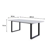 Mesa De Jantar Queens R 200x90x77cm Qemj9200r Branco Tx - Est.preta Branco Tx/est.preta - 6