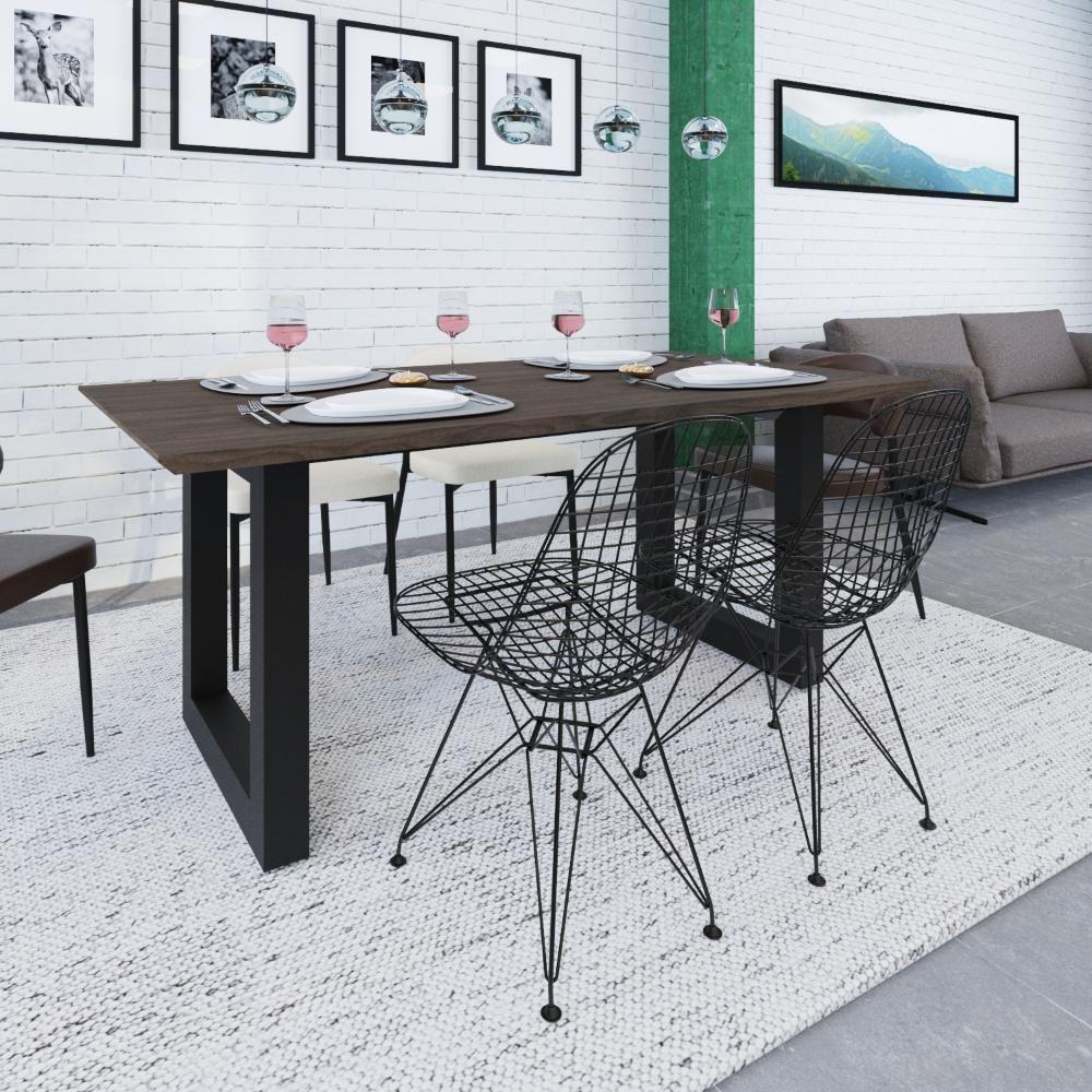 Mesa De Jantar Bronx Rg2 180x90x77cm Brmj9180rg2 Terracota - Est.preta Terracota/est.preta - 2