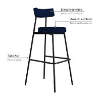 Banqueta Alta Stout Ae: 100 / Aa: 75cm Bqst7510 Azul Corriente Azul Corriente - 3