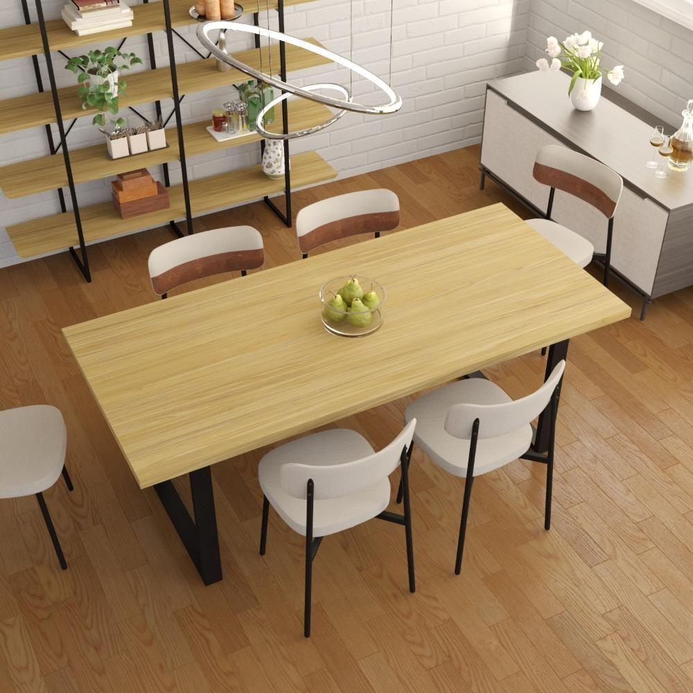 Mesa De Jantar Queens R 200x90x77cm Qemj9200r Vermont Oak - Est.preta Vermont Oak/est.preta - 5