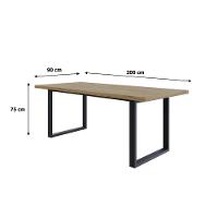Mesa De Jantar Queens R 200x90x77cm Qemj9200r Vermont Oak - Est.preta Vermont Oak/est.preta - 2