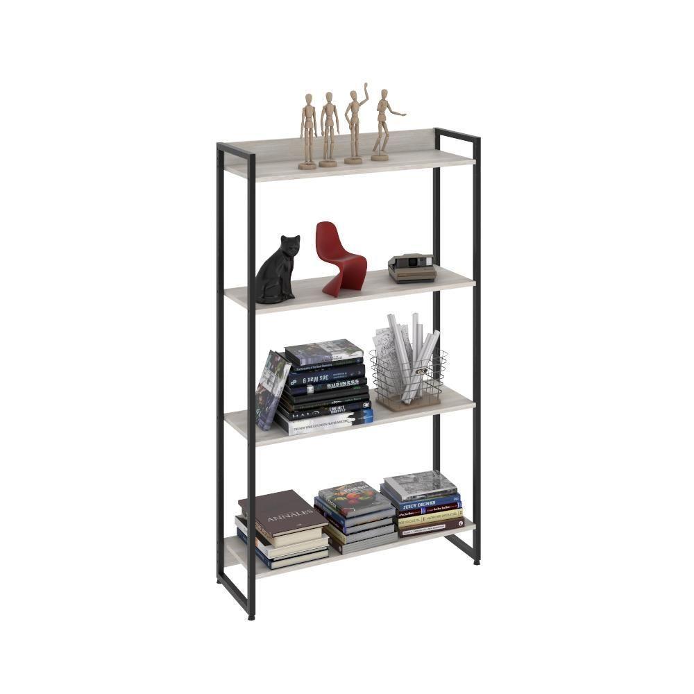 Estante Dynamica 80x30x146cm C/04 Prateleiras Snow / Est.preta Snow / Est.preta - 5