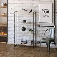 Estante Dynamica 80x30x146cm C/04 Prateleiras Snow / Est.preta Snow / Est.preta - 3