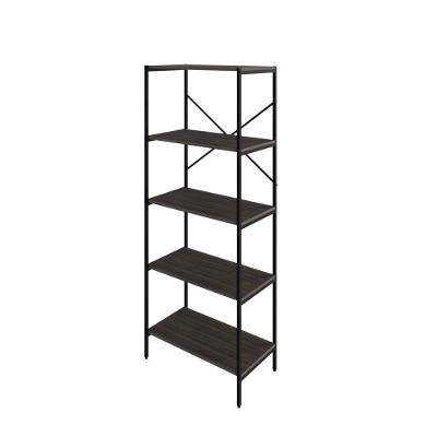 Estante C/05 Prateleiras 152x60x33cm Tub Tueh1565 Nogal - Est.preta Nogal / Est.preta