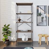 Estante C/05 Prateleiras 152x60x33cm Tub Tueh1565 Nogal - Est.preta Nogal / Est.preta