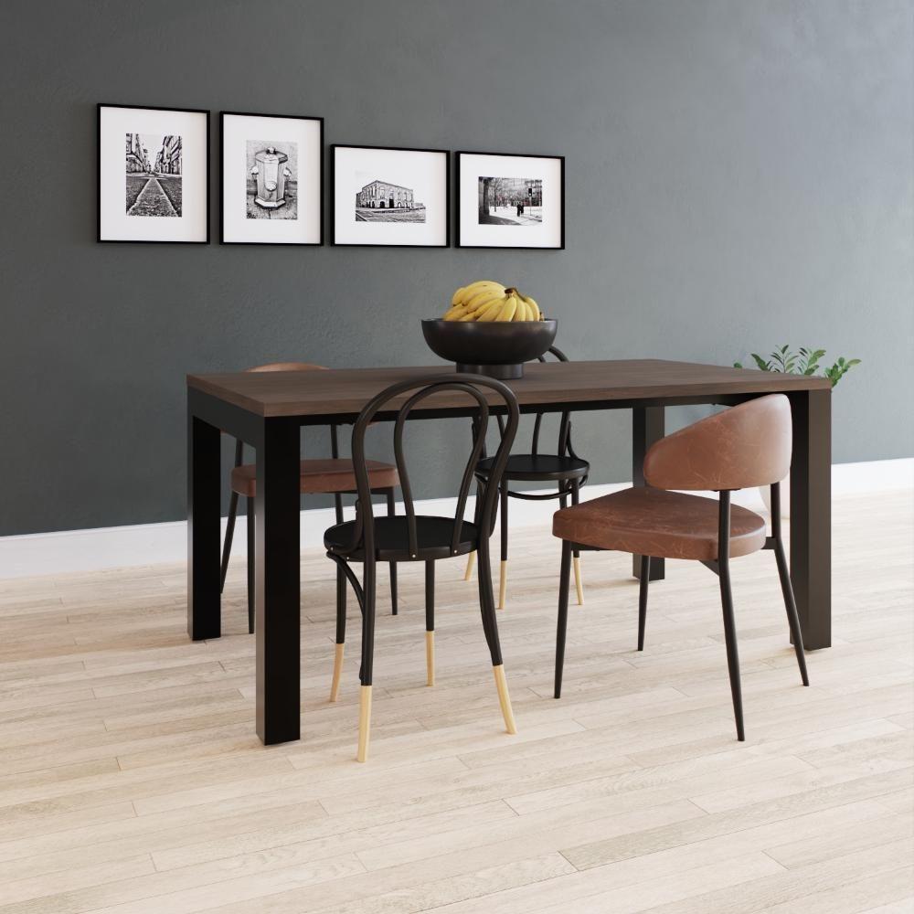 Mesa De Jantar Bronx U 160x90x77cm Brmj9160u Terracota - Est.preta Terracota/est.preta - 2