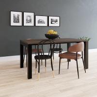 Mesa De Jantar Bronx U 160x90x77cm Brmj9160u Terracota - Est.preta Terracota/est.preta - 2