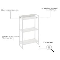 Estante Dynamica 60x30x104cm C/03 Prateleiras Snow / Est.branca Snow / Est.branca - 3