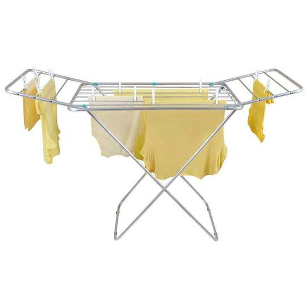 Varal De Chão Alumínio Com Abas 153x56cm - Comporta 8,16m De Roupas - 2