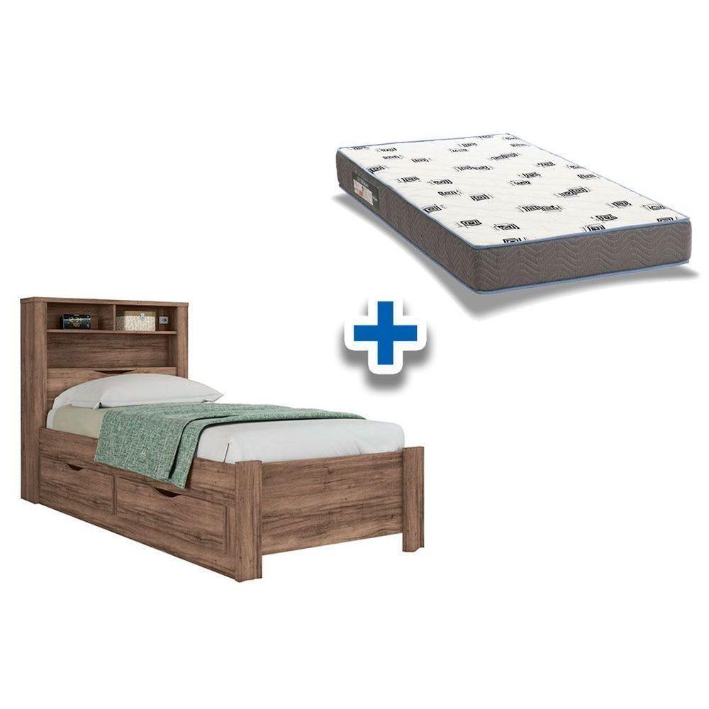 Colchão Solteiro Light D33 Ortobom + Cama Invicta C/ 2 Gavetas Atacama - 1