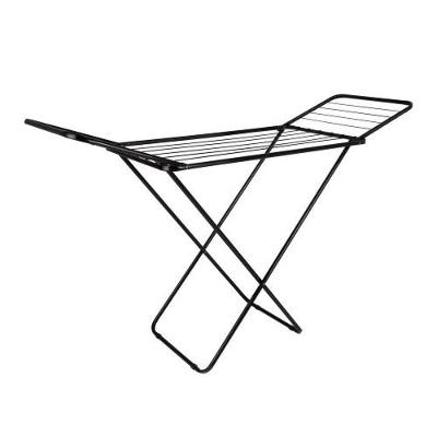 Varal De Chão 144x49cm Slim Preto - Suporte Para Até 20kg De Roupas