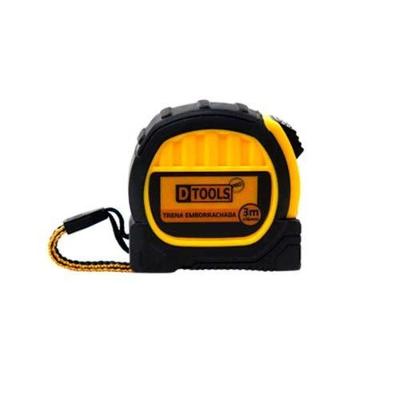 Trena Emborrachada Pro 3 Metros X 16mm - Dtools, Fita Fosca, Medidas Em Milímetros E Polegadas